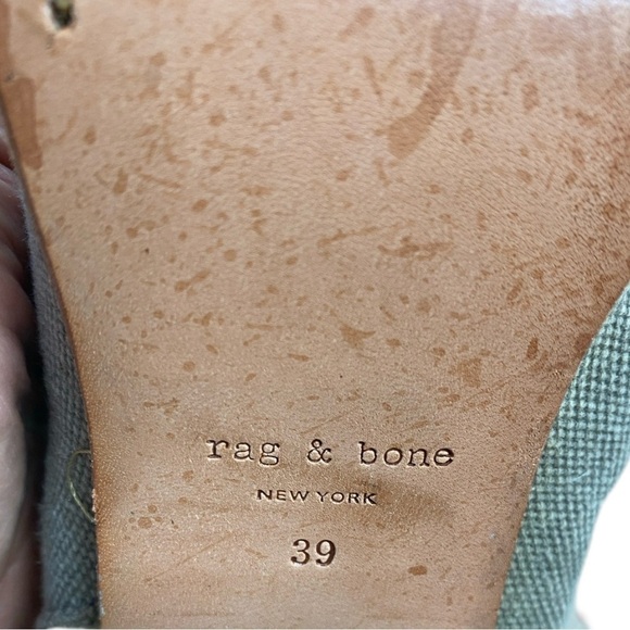 RAG & BONE Newberry Canvas & Leather Heeled Ankle Booties - Picture 8 of 10